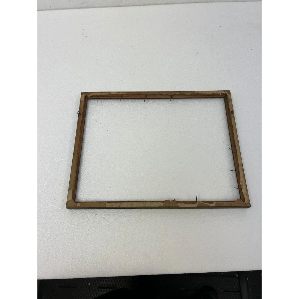 Vintage Art Deco Green Gold Wood Picture Frame 9x12 Nouveau Carved Trim Gilted
